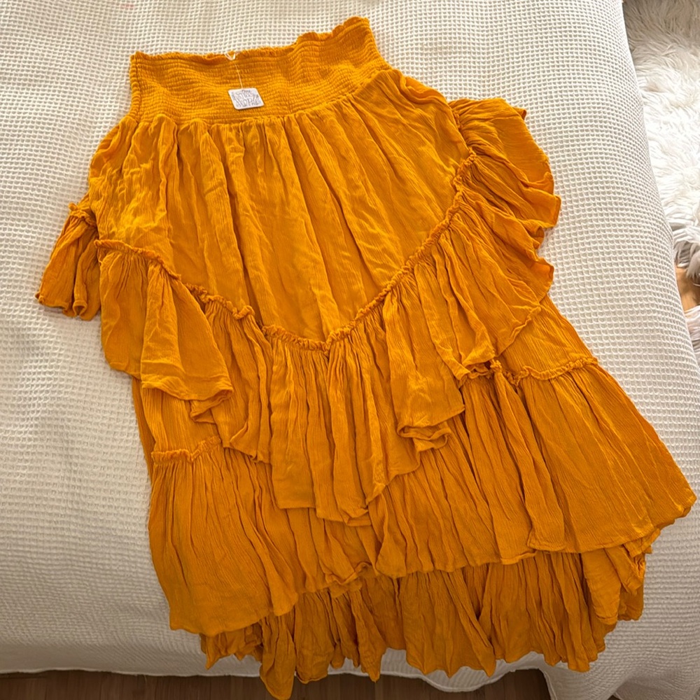 NWT Free People orange long skirt